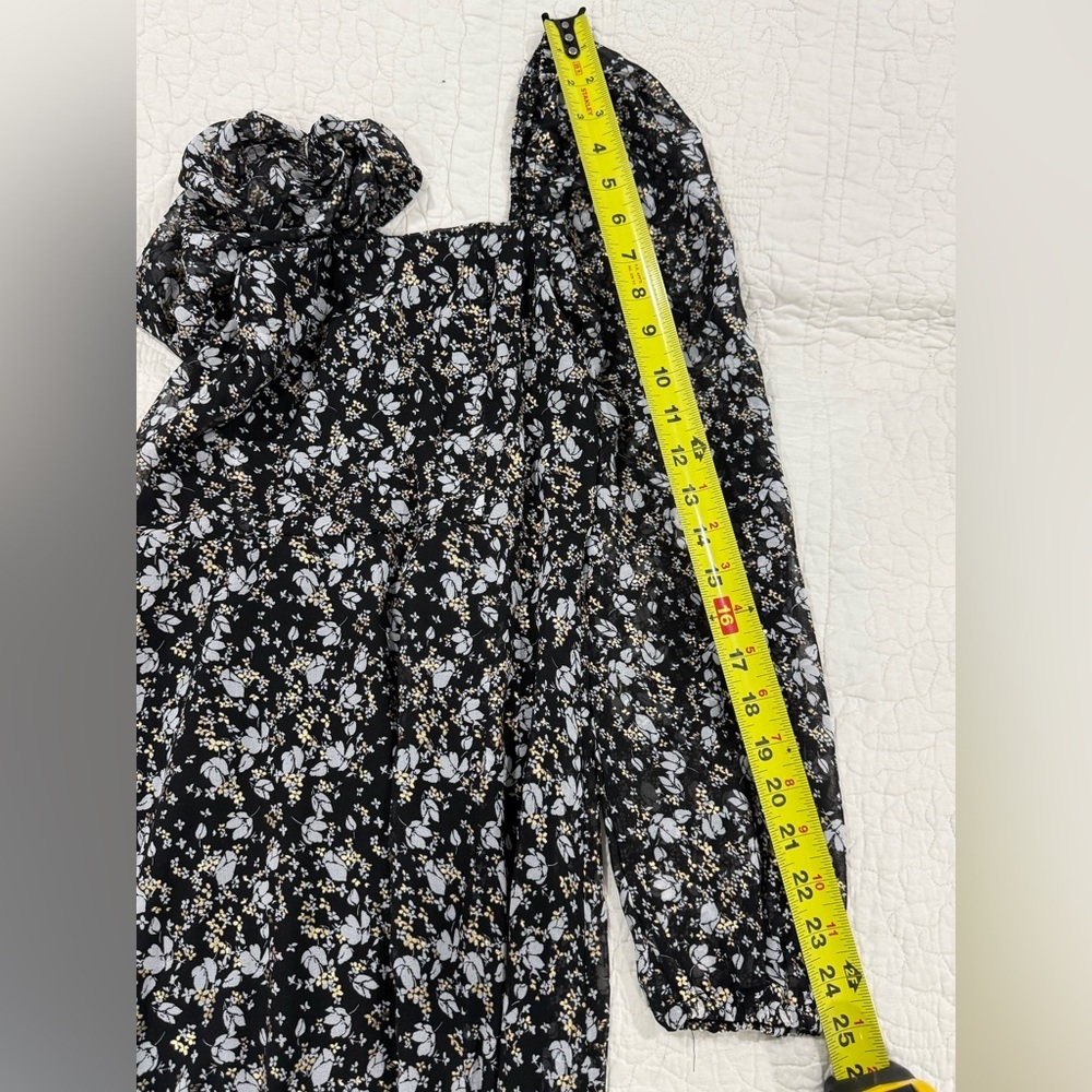 AUDREY PARKS + Francesca's Womens Black Floral Long Sleeve Dress SizeS - Picture 7 of 11